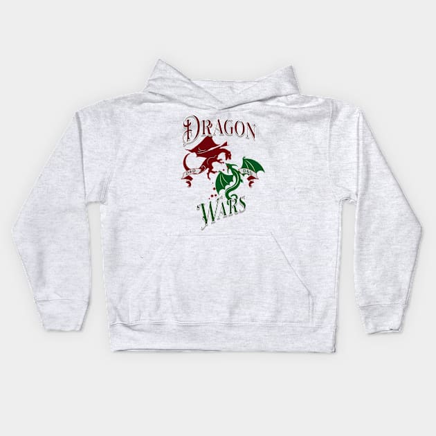 Greeen and Red Dragon Wars Kids Hoodie by Bootylicious